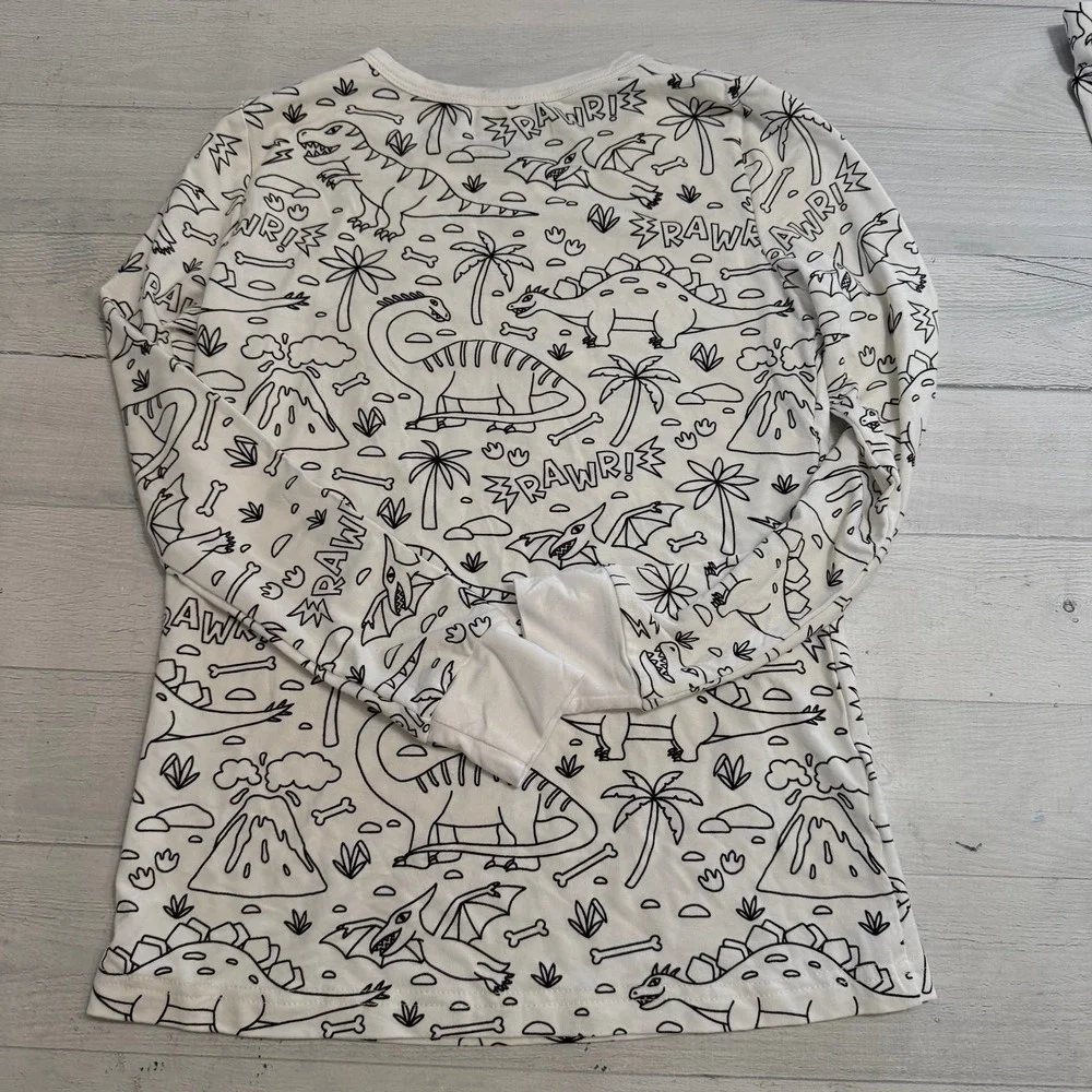 Caden Lane Colorable Two‎ Piece Pajama Set Jurassic Playground 9/10